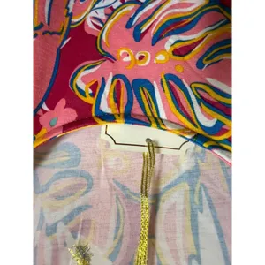 Simply Southern Tropical Parrot Dress Small Pink Palm Leaf Sharkbite Pockets NWT thumbnail 7