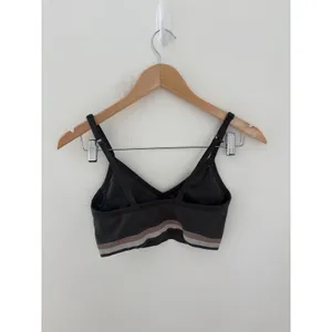 Spanx Seamless Ribbed‎ Bralette Charcoal Grey V-Neck Adjustable Straps Medium thumbnail 2