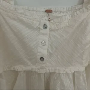Free People Leave It To Me white Crop Top Blouse Button Boho XL NWOT thumbnail 4