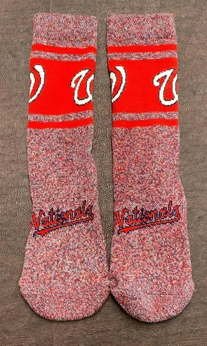 MLB Washington Nationals‎ Crew Socks Calf Height Red White Size 6-12 thumbnail 1