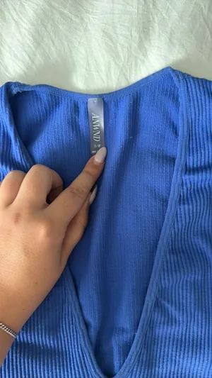 Deep V Tank Top Blue thumbnail 2