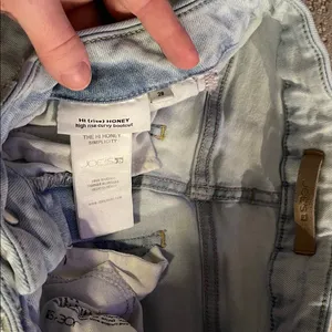 Joes jeans 28 hi rise honey curvy bootcut white wash light denim raw hem thumbnail 4