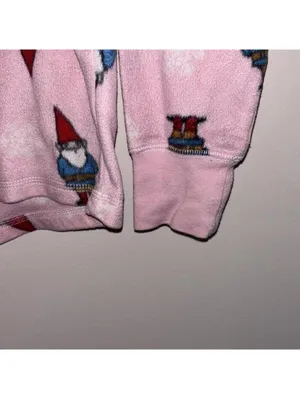 🇺🇸Lounge affair pink gnome and snowflake soft fleece like pajama SET thumbnail 5