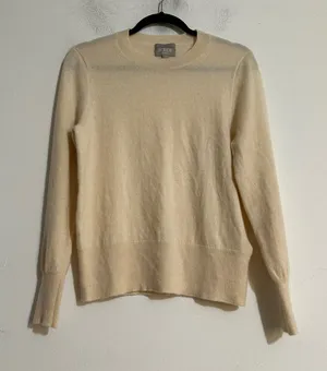 J. Crew Cashmere Classic Fit Crewneck Sweater Heather Natural Medium Timeless thumbnail 1