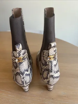 Sam Edelman Lani Chelsea Bootie Slip kitten heel snakeskin 7.5, NWT no box thumbnail 6