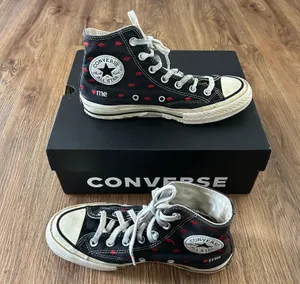 Converse All Star Chuck Taylor Hi Top Kiss Lip Embroidered Lace Up Shoes Sneakers thumbnail 9