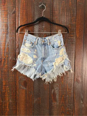 Rag & Bone Distressed Denim Shorts - High-Rise, Hi-low thumbnail 8