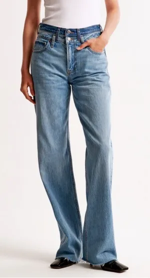 Abercrombie & Fitch the loose high rise double waistband jeans thumbnail 1
