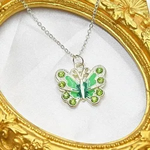 Green butterfly necklace thumbnail 1