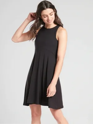 Athleta Santorini Thera Dress Sleeveless Black A-Line Dress Size Large Modal thumbnail 2