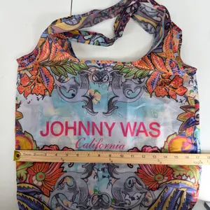 Johnny Was Tote Bag Multicolor Reusable Paisley Floral Elephant Foldable Boho thumbnail 6