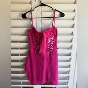 Pink Lace Corset Mini Dress NWT S thumbnail 6