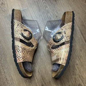 Betula Women's Licensed by Birkenstock Snakeskin Print Slides Size 11 thumbnail 7