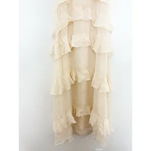 Zara Chiffon Ruffled Cream Midi Dress 4772/314 NWT Size Small Boho Romantic thumbnail 11