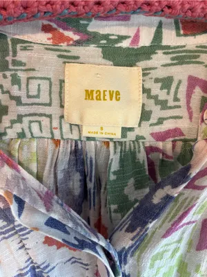 Maeve Anthropologie Boho Aztec Print Kimono Blouse Oversized Small thumbnail 2