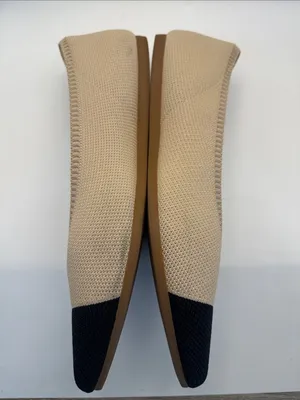 Vivaia pointed-toe Ballet Flats (Aria 5°) Almond & Black sz 39.5 / 9.5 washable thumbnail 6