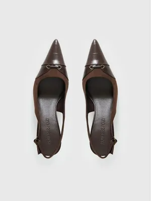 Princess Polly Tiptoe Slingback Heels Brown thumbnail 3