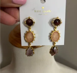 Kate Spade Perfectly Imperfect Linear Earrings, Berry-multi, NWT $68 thumbnail 4