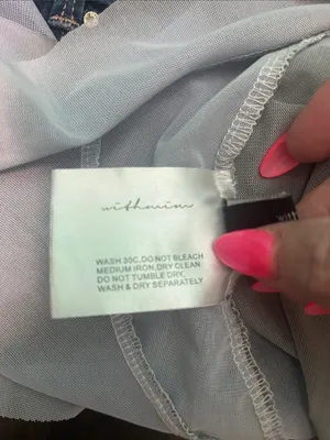 Sheer Knot-Front Blouse in Misty Blue thumbnail 12