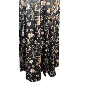 Vintage All That Jazz Dark Floral Criss Cross Open Back Midi Dress Romantic Boho thumbnail 7