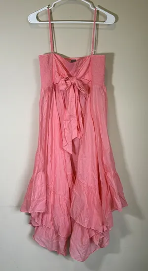 J. Crew Cotton Voile Beach Dress, Bow‎ Front, Coral Pink CoverUp Medium BU441 thumbnail 1