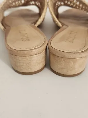 Schutz Cream Macrame Slide Sandals with Leather Sole Size 7 thumbnail 6