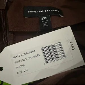 Universal Standard Moriah Brown V-Neck‎ Twill Dress Size 2XS (6-8) Minimalist thumbnail 10