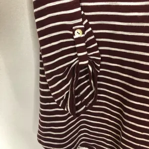 Anthropologie Meadow Rue Cassia Red Striped‎ Lace Back Long Sleeve Top S thumbnail 7