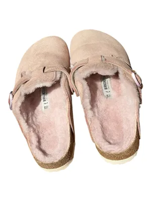 Birkenstock Boston Shearling Clogs Suede Pink Clay / Light Rose Women's 39 NWOT thumbnail 5