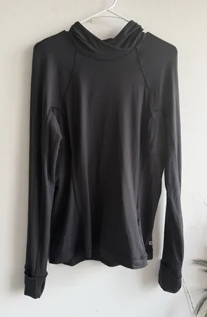 Lululemon It's Rulu Run Long Sleeve‎ Hoodie Size 10 Black BLK Athleisure thumbnail 1