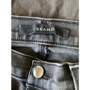 J Brand Low Rise Crop Skinny Womens Size 25 Black Mercy Distressed Jeans Edgy thumbnail 4