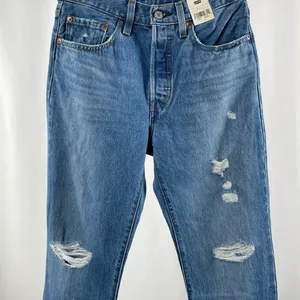 NWT 501 High‎ Rise Distressed Straight Jean in Athens Crown Size 32 x 30 thumbnail 5