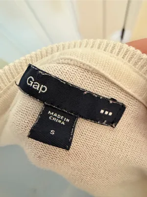 🩷 3/$18 Gap Cream Cotton Cardigan 3/4 Sleeve Button Front Sweater Size S thumbnail 7