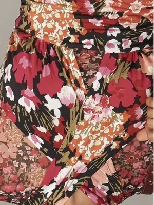 Anthropologie Halter High Neck Mesh Floral Ruched Midi Dress NWT XS thumbnail 4