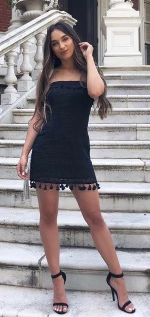 These Three Boutique Black Fringe Dress thumbnail 1