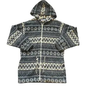 VTG Active Stuff Snowflake Fleece‎ Coat Hoodie Zip Jacket Womens L Christmas USA thumbnail 1