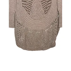 Angel of the North Cardigan Women XS Taupe Crochet Open Front‎ Shawl Collar Boho thumbnail 10