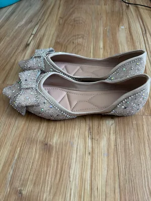 sparkly pointed-toe flat shoes featuring an elegant rhinestone-embellished bow thumbnail 2