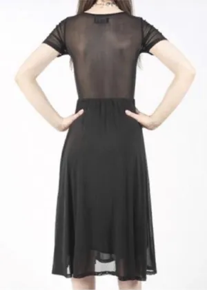 NEW! Iron Fist Mermaid For Life Sheer Black Midi Dress 3X Turquoise Blue Shells thumbnail 7