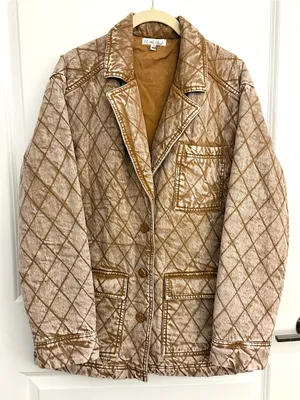YFB On The Road Quilted Denim Jacket XS Butterscotch Walker Jacket Boho thumbnail 1