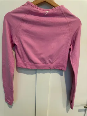Gymshark Pink Long Sleeve Crop Top thumbnail 6