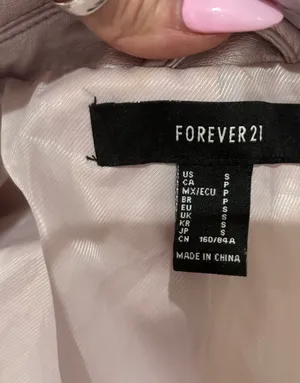 Forever 21 Metallic Pink Cropped Faux Leather Moto Biker Jacket thumbnail 11