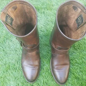 Frye veronica Brown Leather Mid-Calf Engineer Boots Size 6 thumbnail 3