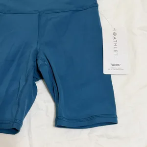 Athleta Transcend 7" Biker Short Womens XXS Blue High Rise‎ Yoga Athletic Blue thumbnail 3
