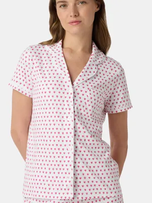 Roller Rabbit Pink Polo Heart Pajama Top Size Large thumbnail 1