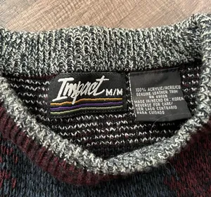 Vintage sweater with leather patches size medium thumbnail 4