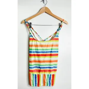 Kim Rogers Rainbow Stripe‎ Tankini Swim Top Multicolor Size Large Adjustable thumbnail 2