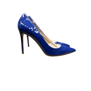 Michael Kors Collection Gretel Runway Patent Shoe Lapis Size 37.5 US 7.5 Heel thumbnail 12