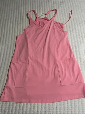 Pink Sleeveless Tank Top with Front Pockets Size M thumbnail 1