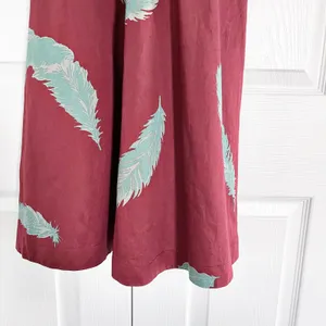 Marc Jacobs Feather Print Silk Dress Fit Flare Y2K Indie Sleaze Whimsical Artsy thumbnail 6